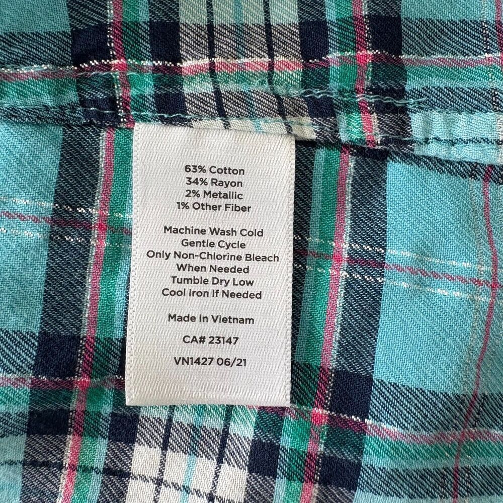 Talbot Long Sleeve Button Front Shirt Size Large EUC - Picture 9 of 10
